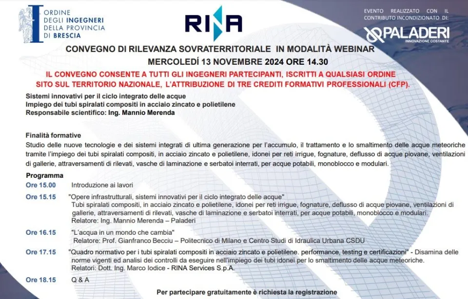 Locandina del convegno di Brescia, 13 novembre 2024