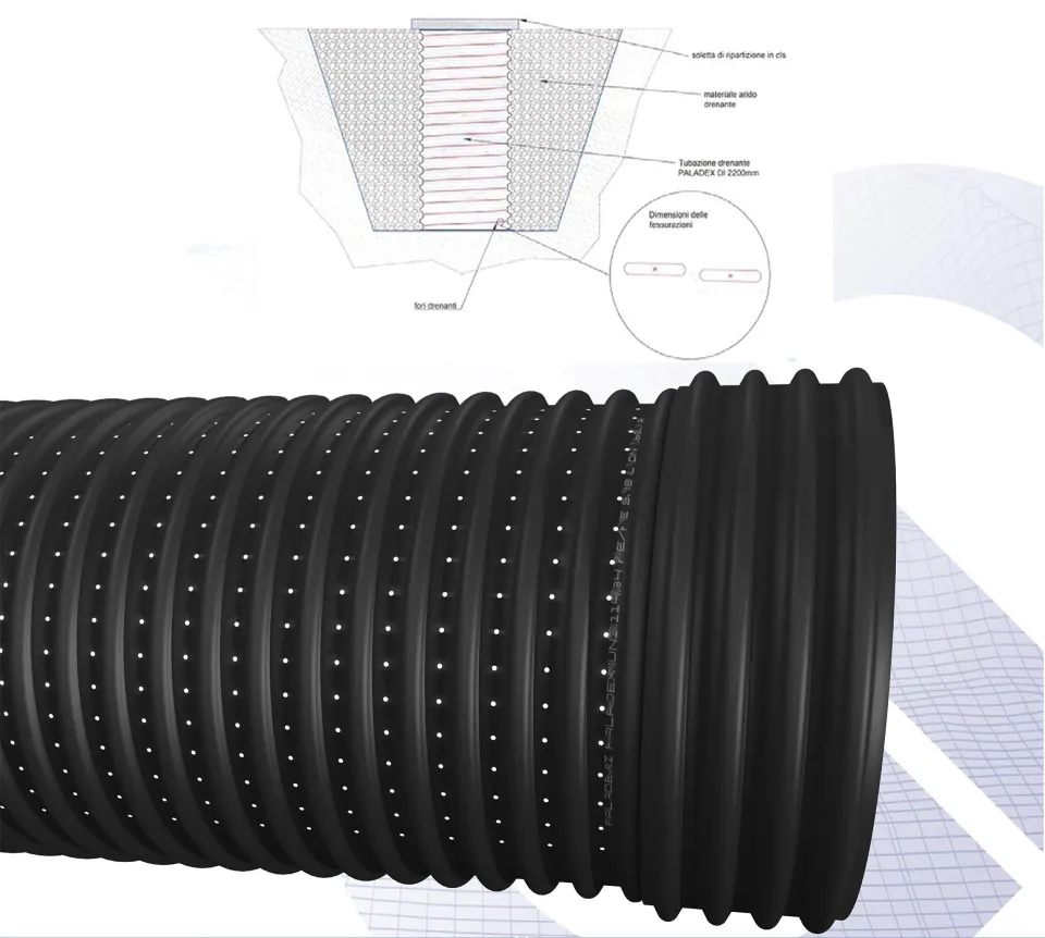 Tube de drainage PALADRAIN posé en tranchée drainante