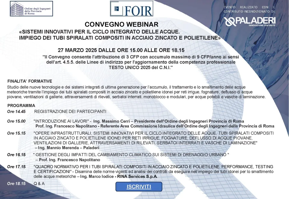 Locandina del convegno di Roma, 27 marzo 2025